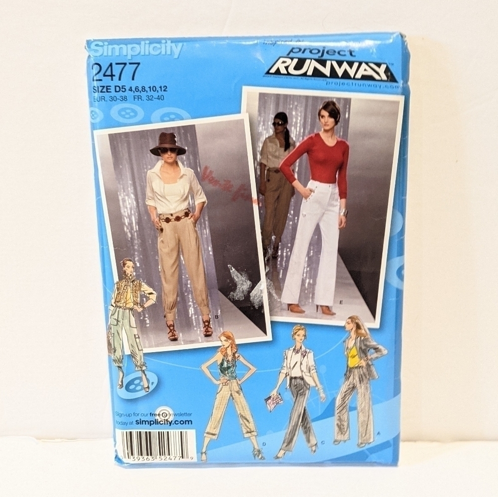 2/$20 Simplicity Pattern 2477 wide leg pants